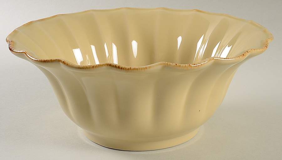 Autumn Waves Oatmeal (Cream) 10" Large Salad Serving Bowl by Casafina-1