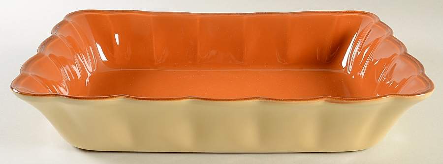 Autumn Waves Pumpkin (Orange) 13"  Rectangular Baker by Casafina-1