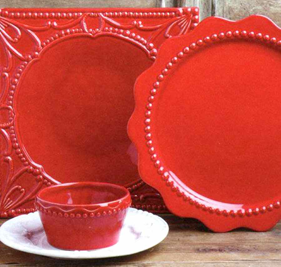 Alhambra Red Dinner Plate by Casafina-1