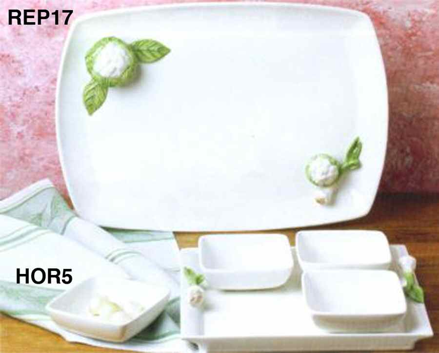 Blanc de Blanc 17" Rectangular Serving Platter by Casafina-1