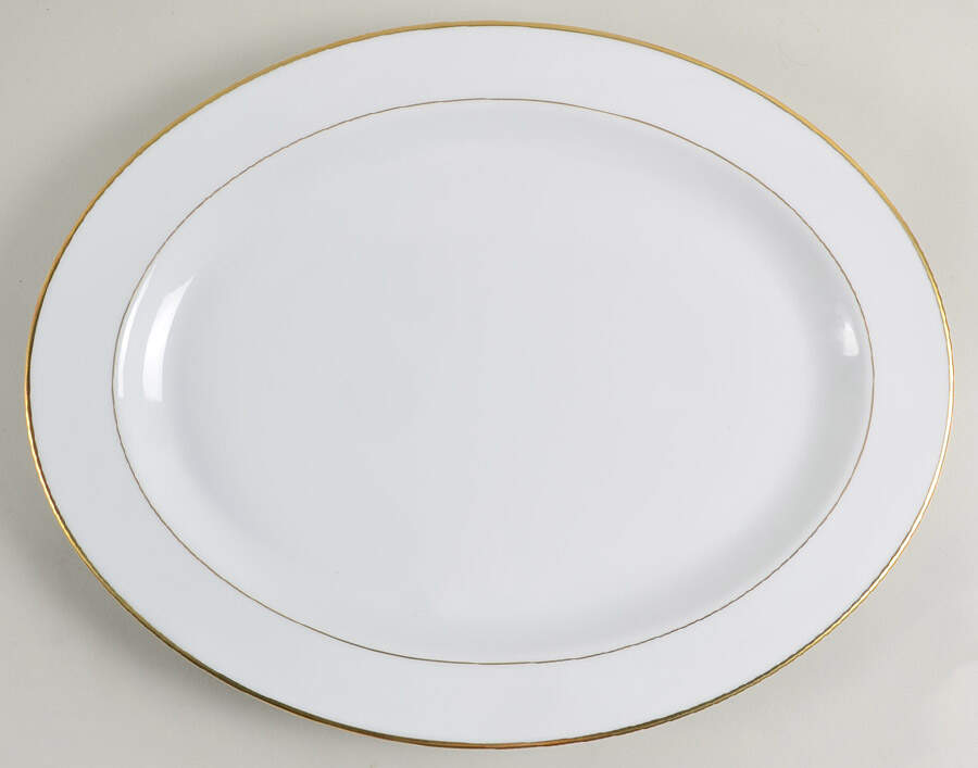 Albi (Gold Trim) 15" Oval Serving Platter by Christofle-1