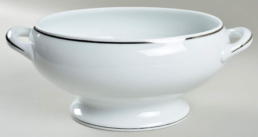 Albi (Platinum Trim) Oval Vegetable No Lid by Christofle-1