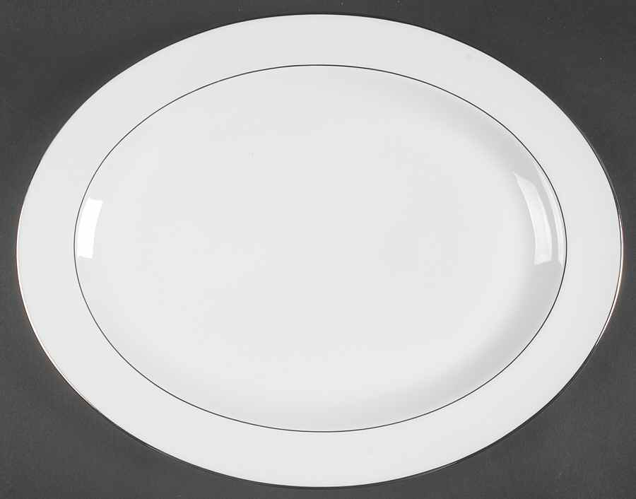 Albi (Platinum Trim) 15" Oval Serving Platter by Christofle-1