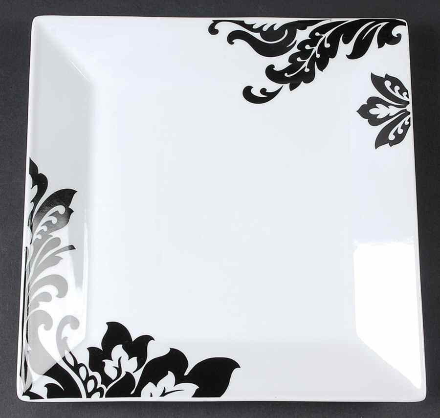 Whiteware Black and White Dinner Plate by The Cellar (China)-1