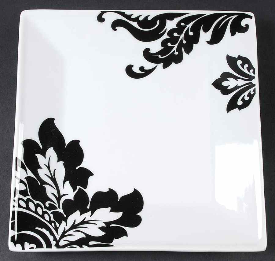 Whiteware Black and White Salad Plate by The Cellar (China)-1