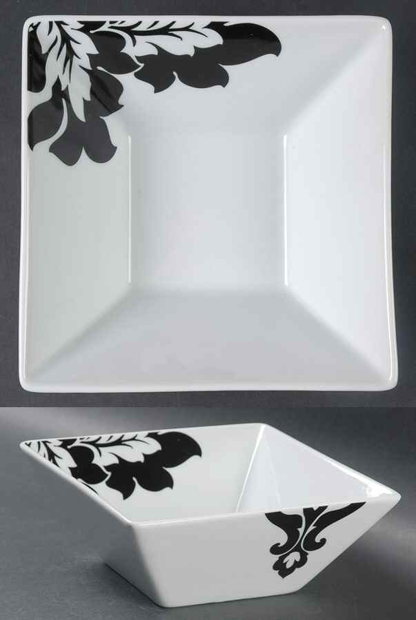 Whiteware Black and White Soup/Cereal Bowl by The Cellar (China)-1