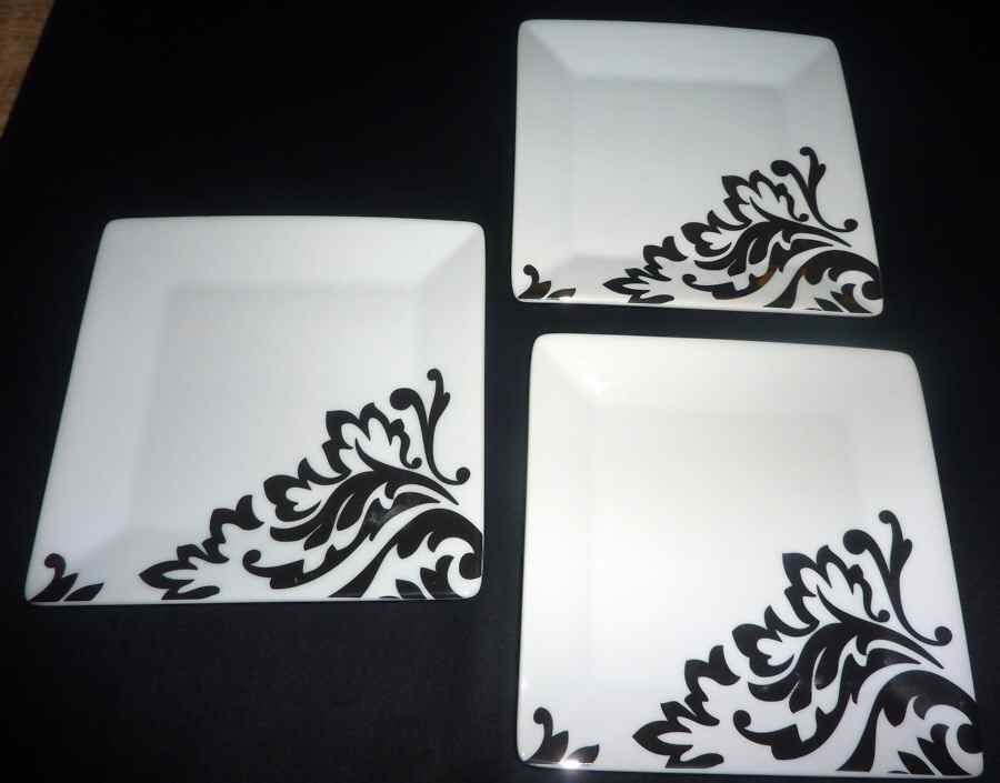Whiteware Black and White Salad Plate by The Cellar (China)-1