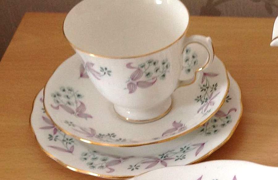 8366 Footed Cup & Saucer Set by Colclough-1