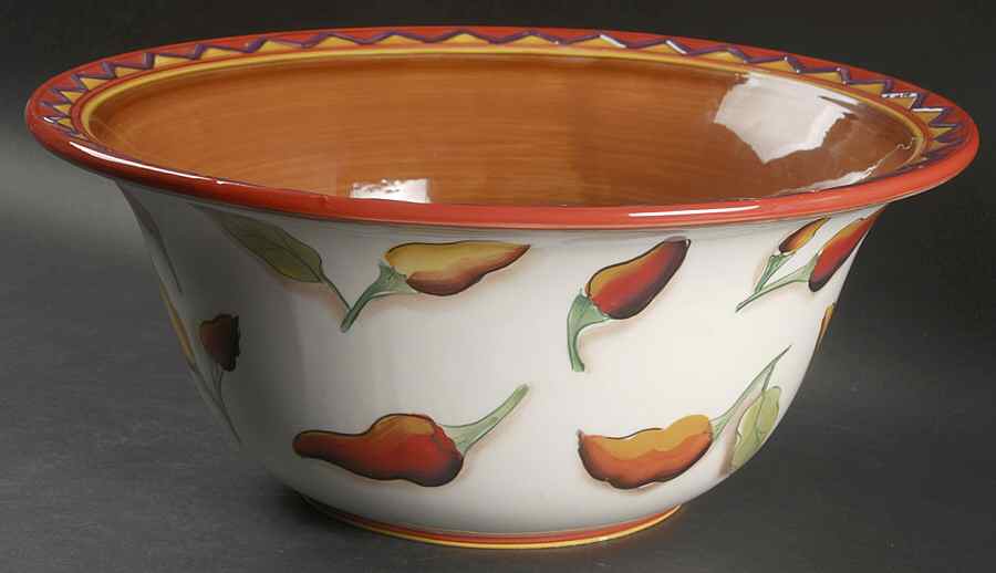 Santiago 13" Large Salad Serving Bowl by Clay Art-1