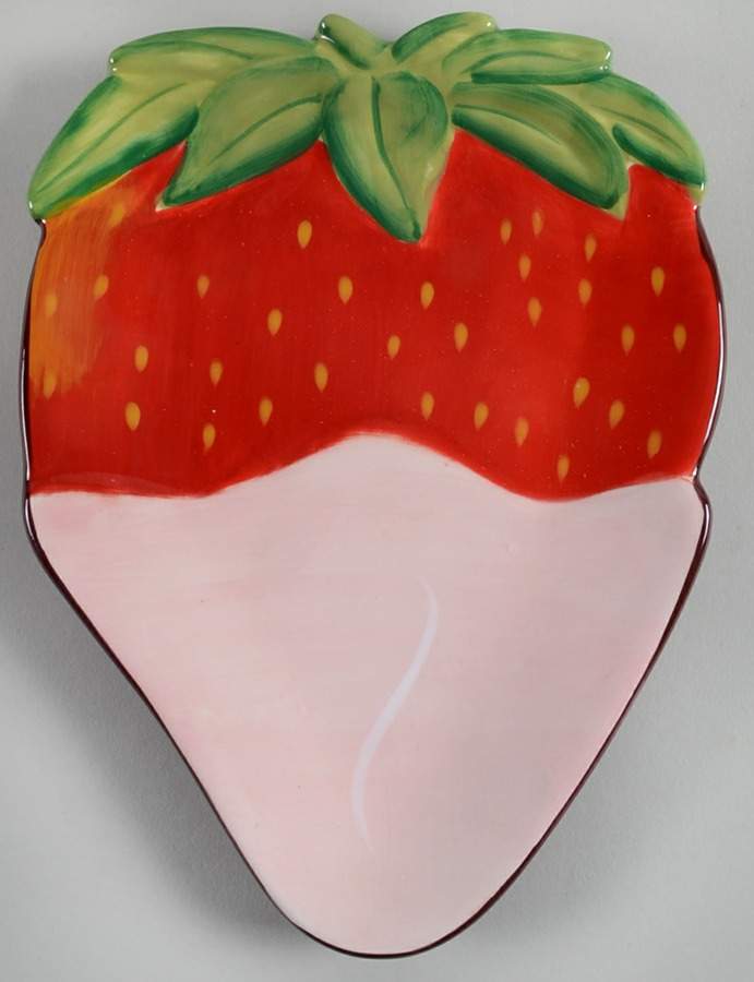 Chocolate Swirls Strawberry Shaped Plate by Clay Art-1