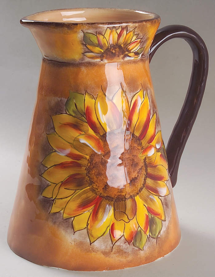 Tuscan Sunflower 84 Oz Pitcher by Clay Art-1