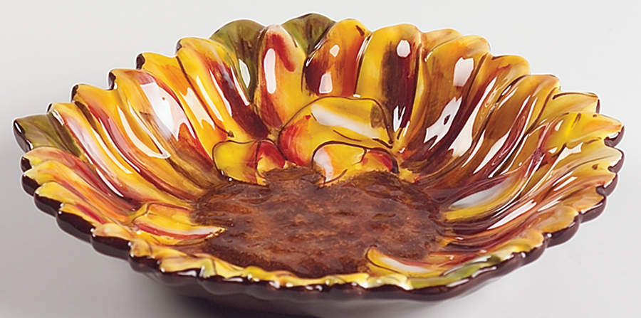 Tuscan Sunflower Individual Dip Dish by Clay Art-1