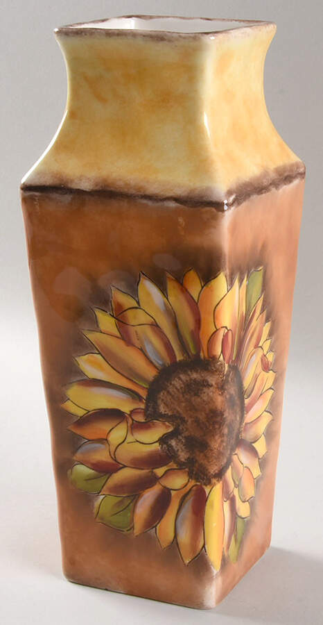 Tuscan Sunflower 10" Vase by Clay Art-1