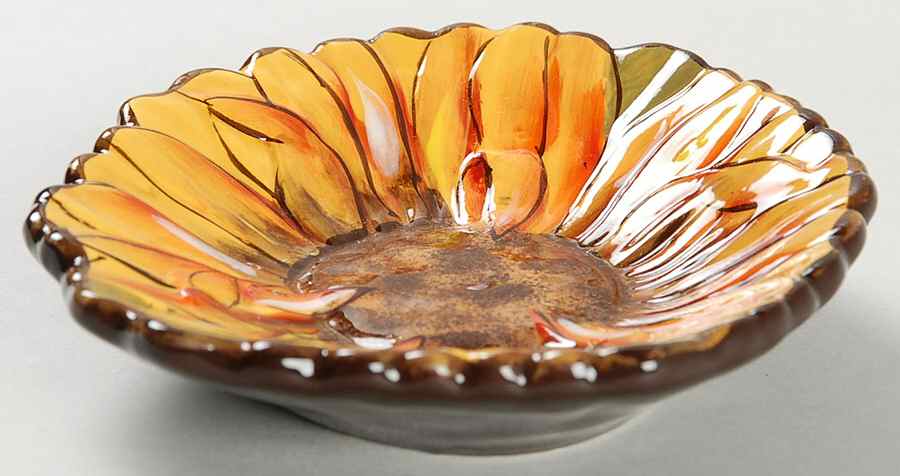 Tuscan Sunflower Individual Dip Dish by Clay Art-1