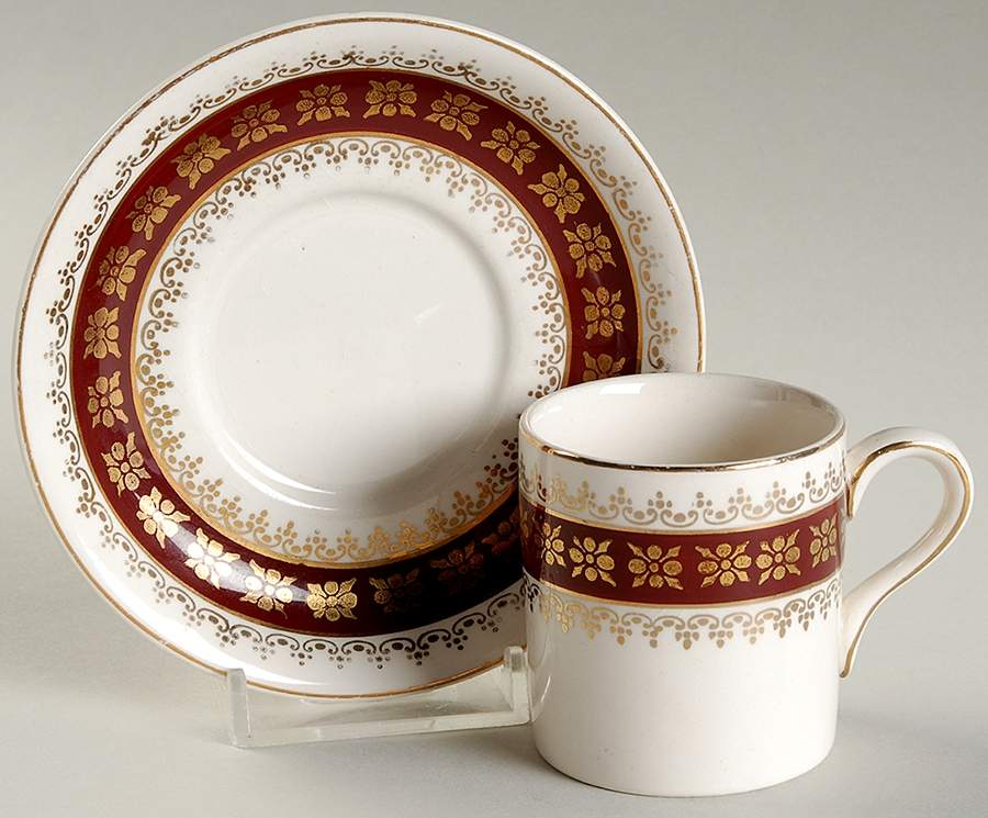 CRD201 Flat Demitasse Cup & Saucer Set by Crown Ducal-1