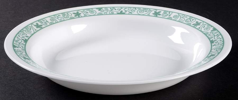 Green Winding Gate (Corelle) Rim Soup Bowl by Corning Corelle-1