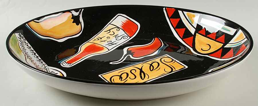 Salsa Chip Bowl/Plate for Chip & Dip Set by Clay Art-1
