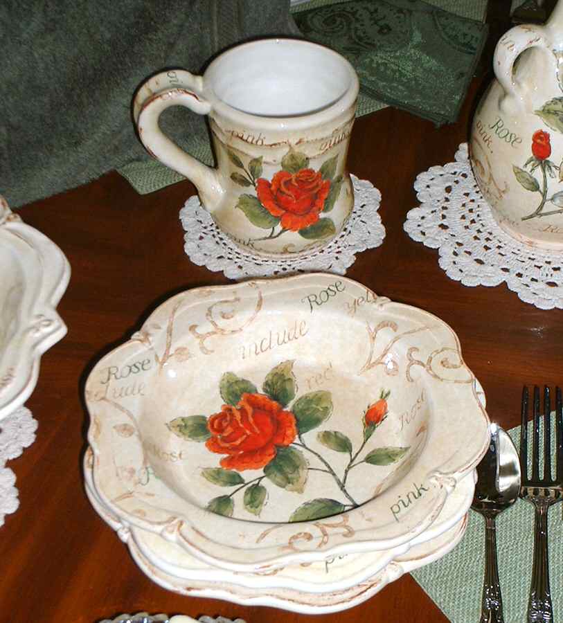Classic Rose Rim Soup Bowl by China (Made in China)-1