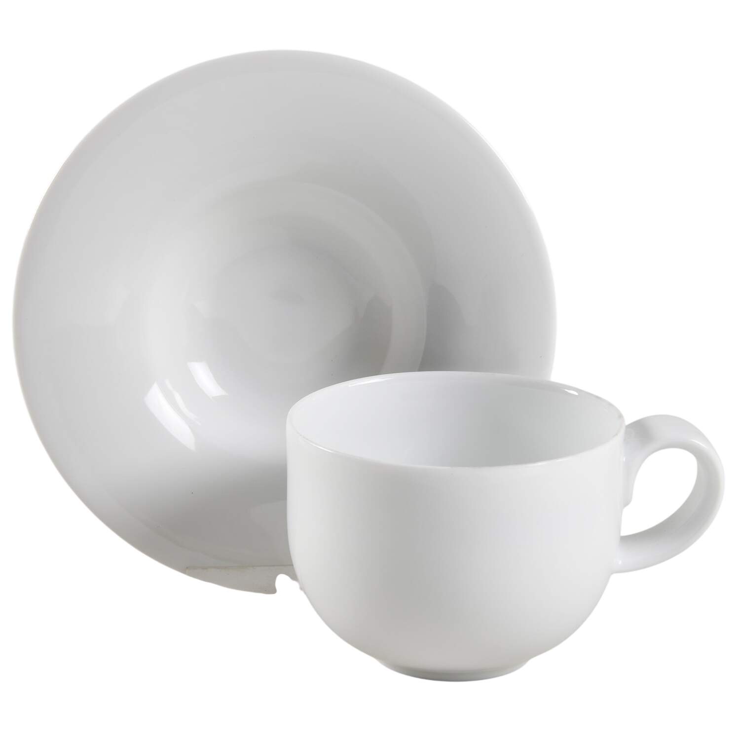 Pure Flat Cup & Saucer Set by Crate & Barrel-1