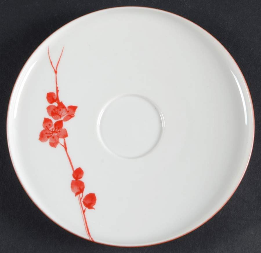 Cinnabar Floral Saucer for Flat Cup by Crate & Barrel-1
