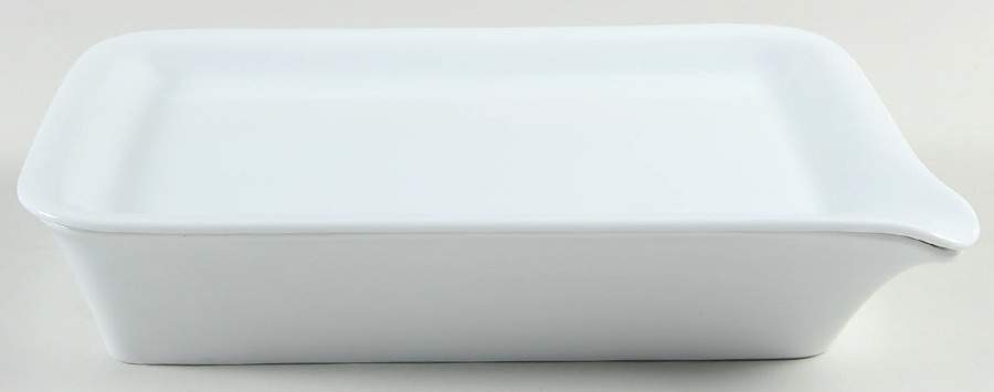 Quartet White 10" Rectangular Baker with Platter Lid by Crate & Barrel-1