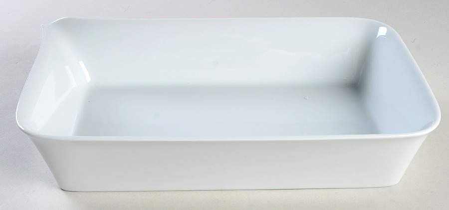 Quartet White 10" Rectangular Baker by Crate & Barrel-1