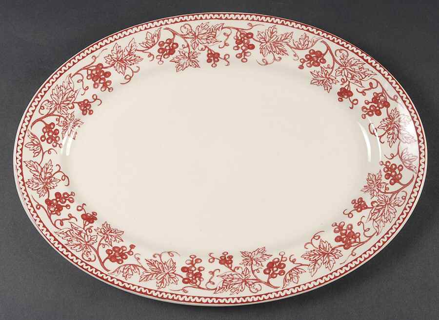Vineyard Pink 14" Oval Serving Platter by Claytan-1