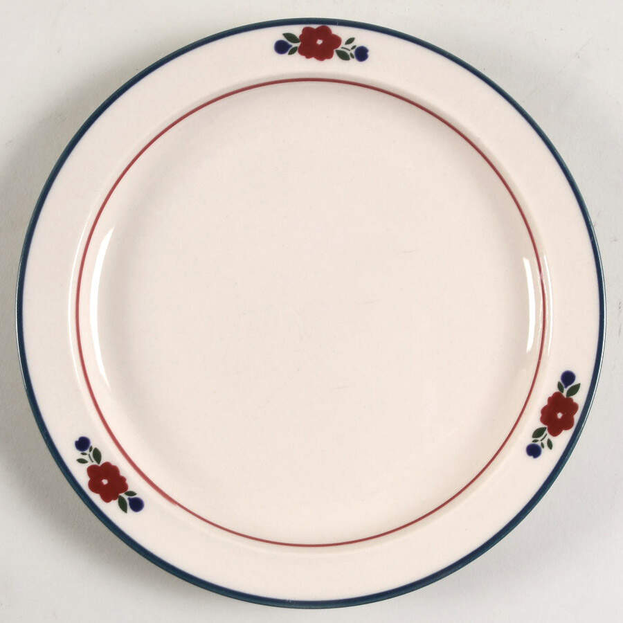 Perimeter II (Blue Trim) Salad Plate by The Cellar (China)-1