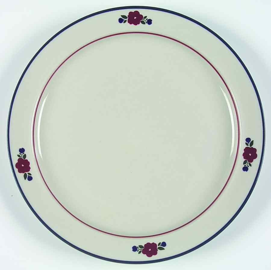 Perimeter II (Blue Trim) Dinner Plate by The Cellar (China)-1