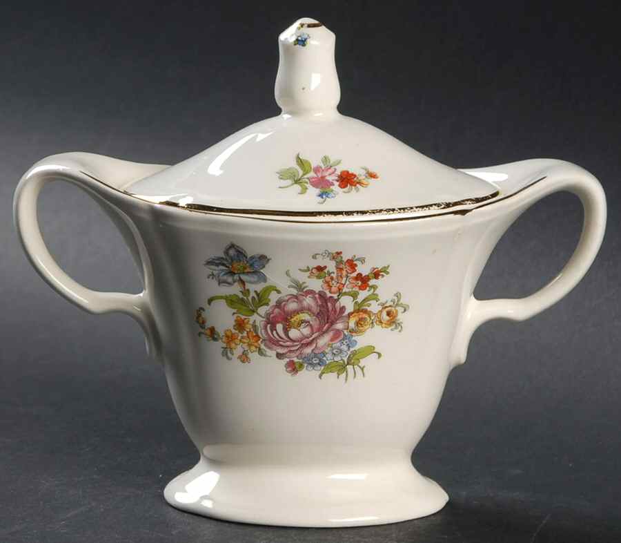 Lotus Sugar Bowl & Lid by Cunningham & Pickett-1