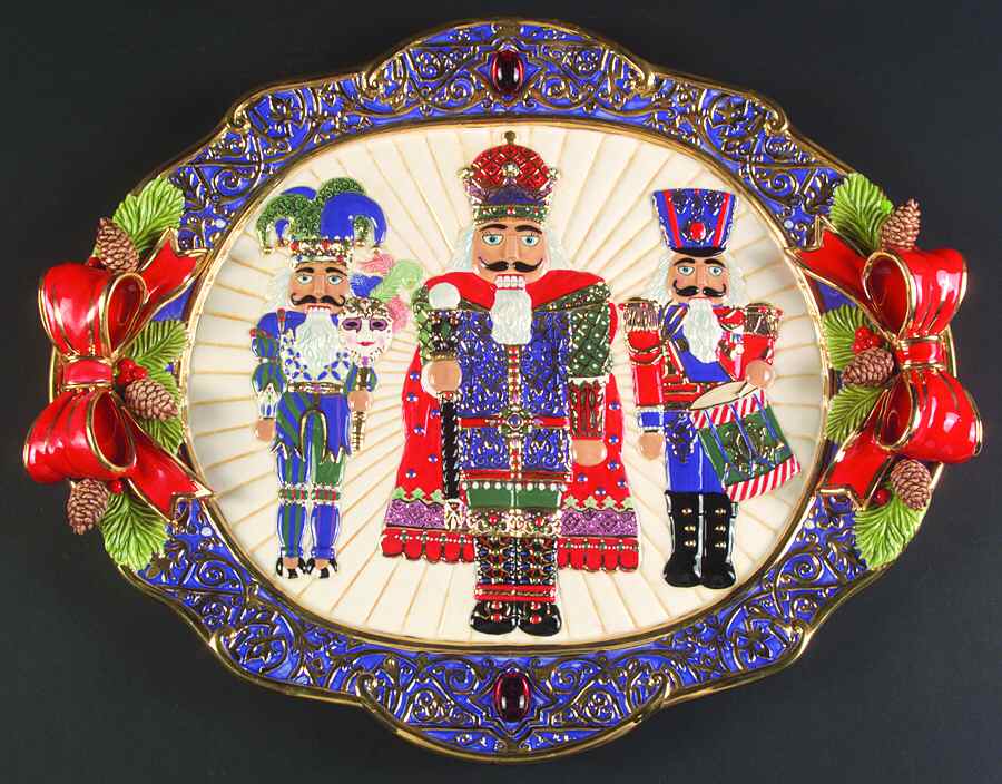 Nutcracker Parade, The 18" Oval Serving Platter by Christopher Radko-1