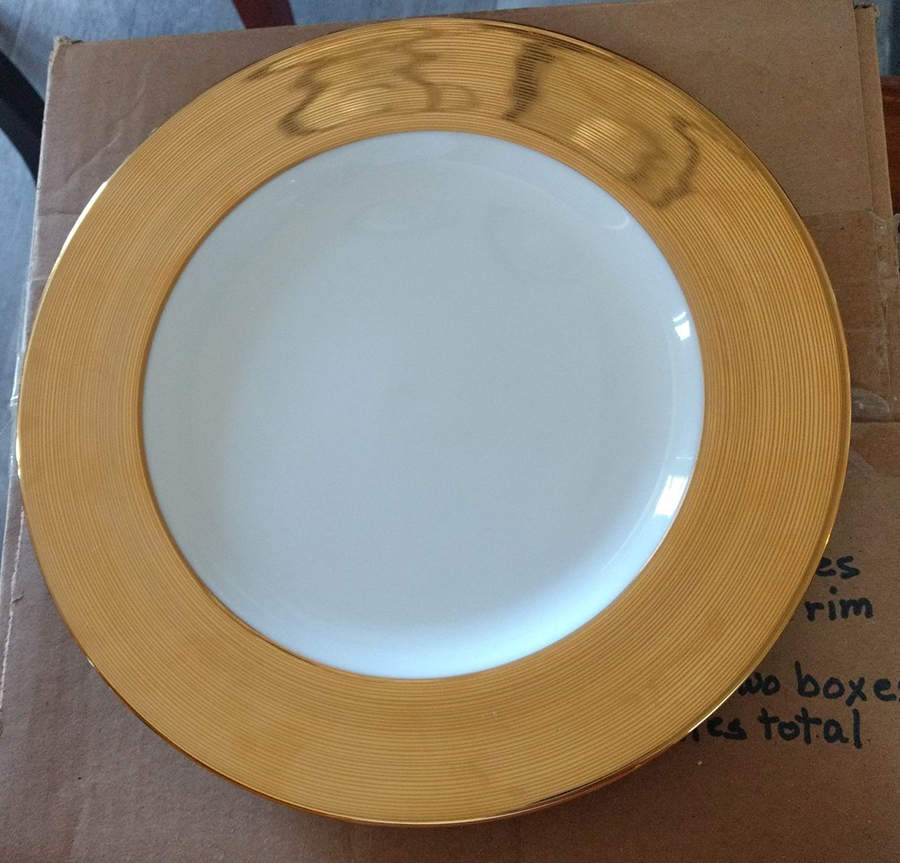 Gold Spun Dinner Plate by Crate & Barrel-1