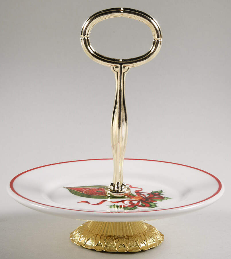 Holiday Celebrations (Red Trim) 6" - 7" Tidbit (from Salad Plate) HC by Christopher Radko-1