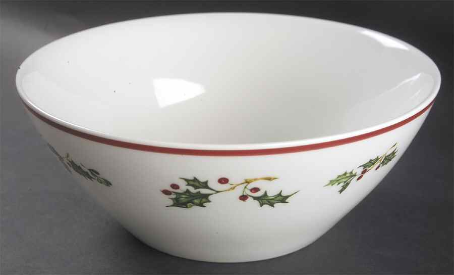 Holiday Celebrations (Red Trim) 9" Round Vegetable Bowl by Christopher Radko-1