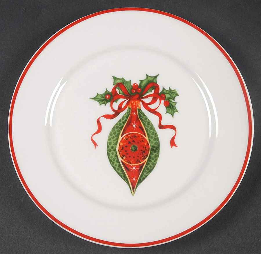 Holiday Celebrations (Red Trim) Appetizer Plate by Christopher Radko-1
