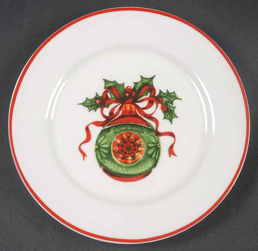 Holiday Celebrations (Red Trim) Appetizer Plate by Christopher Radko-1