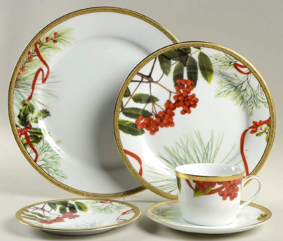 Fashion Buffet Gold (Holly and Pine) 5 Piece Place Setting by Charter Club-1