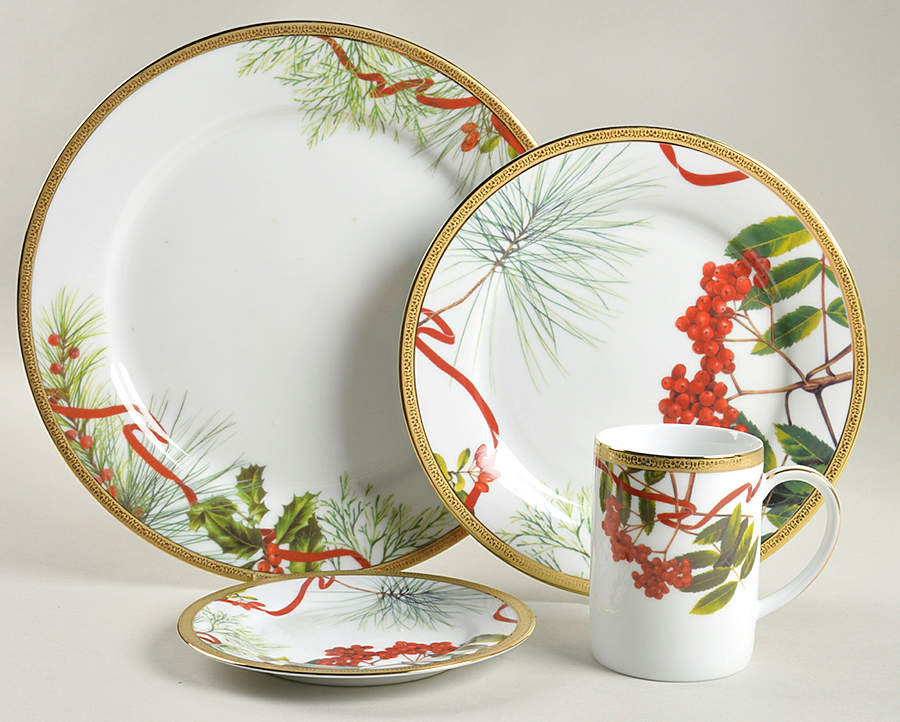 Fashion Buffet Gold (Holly and Pine) 4 Piece Place Setting by Charter Club-1