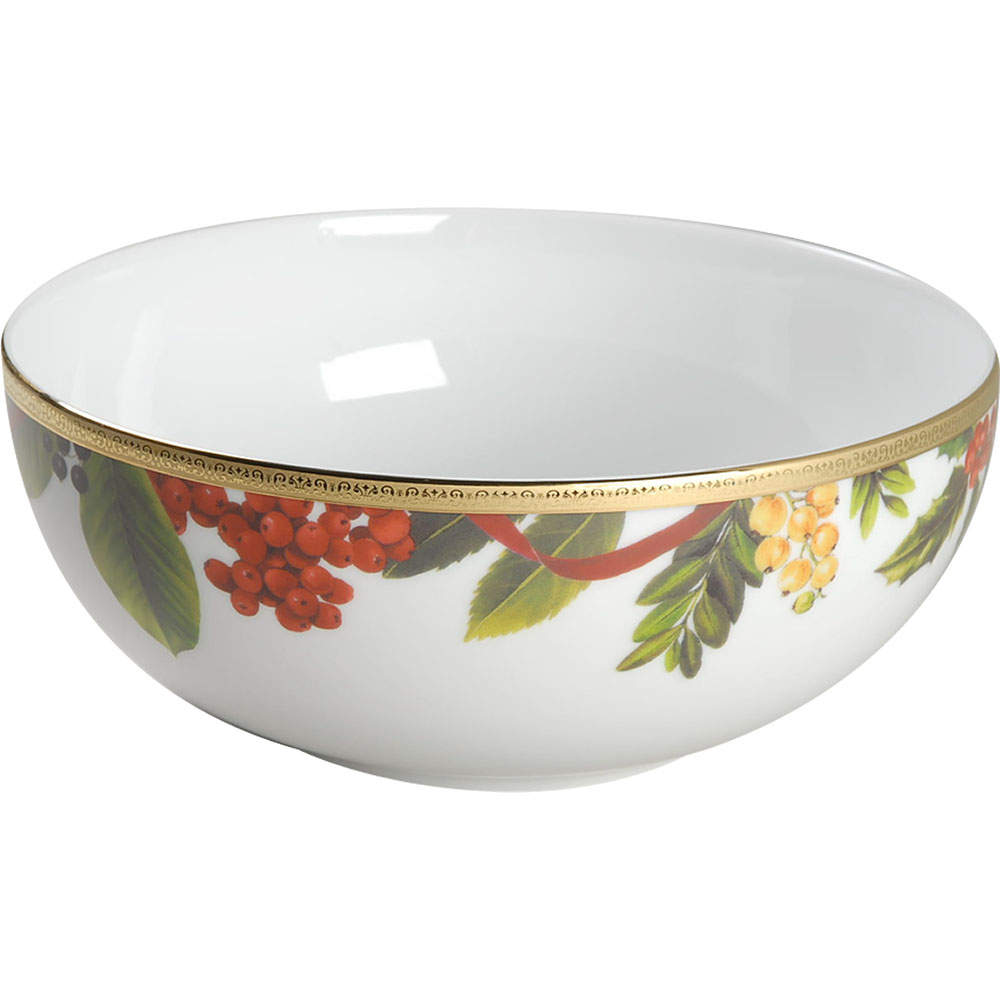 Fashion Buffet Gold (Holly and Pine) 9" Round Vegetable Bowl by Charter Club-1
