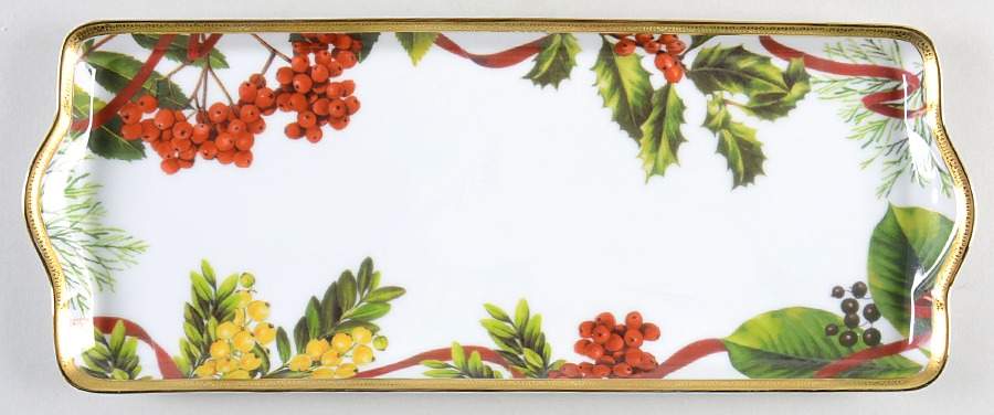 Fashion Buffet Gold (Holly and Pine) 15" Rectangular Tray by Charter Club-1
