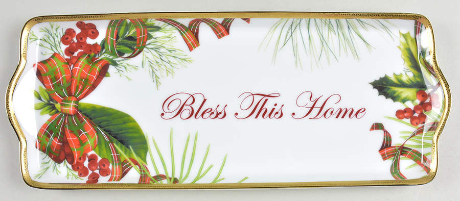 Fashion Buffet Gold (Holly and Pine) 15" Rectangular Tray by Charter Club-1