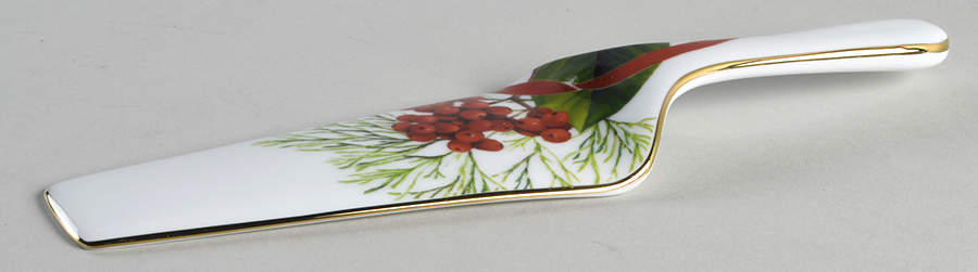Fashion Buffet Gold (Holly and Pine) Solid Ceramic Pie/Cake Server by Charter Club-1