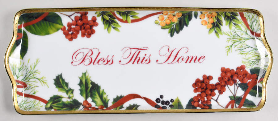 Fashion Buffet Gold (Holly and Pine) 15" Rectangular Tray by Charter Club-1