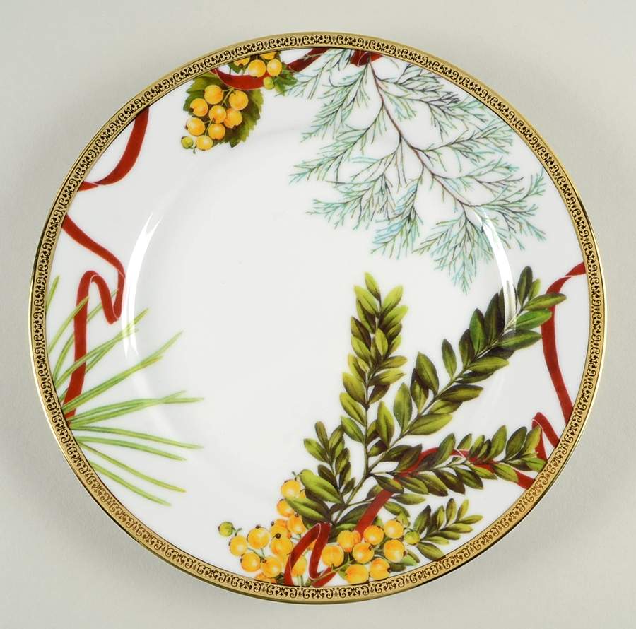 Fashion Buffet Gold (Holly and Pine) Salad Plate by Charter Club-1