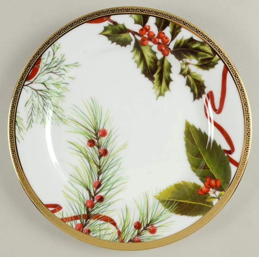 Fashion Buffet Gold (Holly and Pine) Salad Plate by Charter Club-1