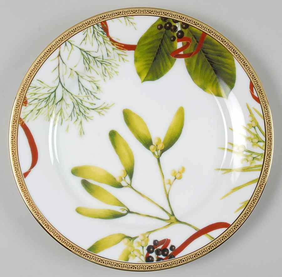 Fashion Buffet Gold (Holly and Pine) Salad Plate by Charter Club-1