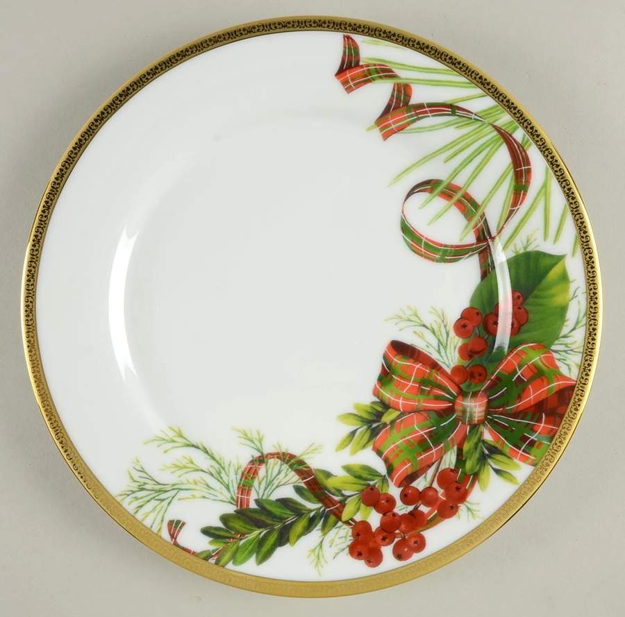 Fashion Buffet Gold (Holly and Pine) Accent Salad Plate by Charter Club-1