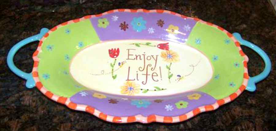 Sentiments 13" Oval Handled Platter by Certified International-1