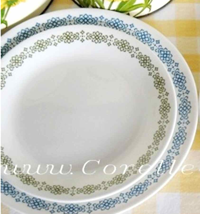 Blue Macrame Dinner Plate by Corning Corelle-1