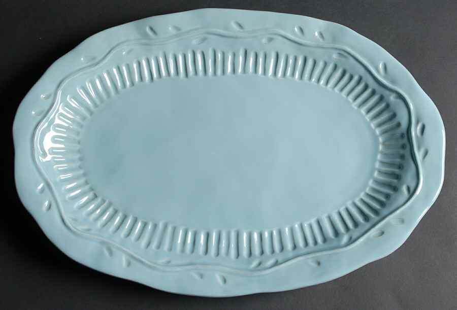 Rustica Aqua 18" Oval Serving Platter by Certified International-1